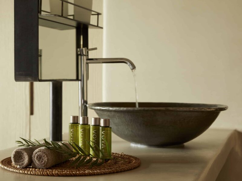 Luxury bathroom of a wellness retreat