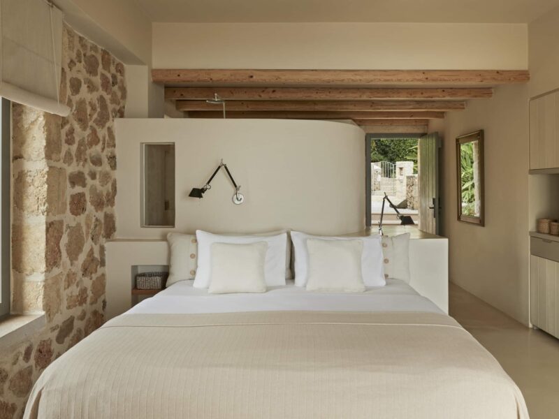 Luxury bedroom of a wellness retreat