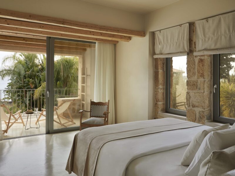 luxury bedroom design at kefalonia retreat