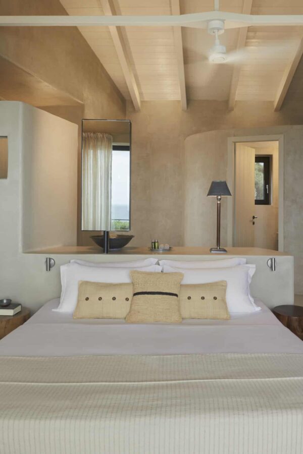 luxury bedroom design at kefalonia retreat